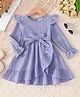 Mark & Mia Dress with Full Sleeves and Pleated Design in Purple