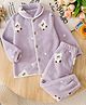 Mark & Mia Full Sleeves Co-Ords Top & Pyjama Winter Wear Night Suit with Animal Print - Lilac