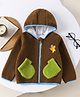 Mark & Mia Full Sleeves Fur Hoodie with 3D Applique - Brown