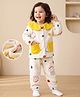 Mark & Mia Full Sleeves Top & Pyjama Winter Wear Night Suit with Bunny Print - Beige