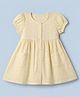 Babyhug Cotton Schiffili Woven Fit and Flare Frock with Puffed Sleeves in Cream