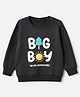 Doodle Poodle 100% Cotton Single Jersey Knit Sweatshirt with Full Sleeves and Big Boy On Big Adventures Print - Charcoal Grey