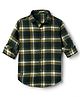 Junior Killer Cotton Woven Full Sleeves Shirt with Checks & Text Print  - Olive Green