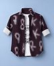 Junior Killer Cotton Woven Full Sleeves Twofer Shirt with T-Shirt Typography Print - Wine