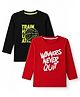 Junior Killer Cotton T-Shirts with Full Sleeves and Slogan Print in Red Pack of 2 for 6-7 Years