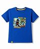 Junior Killer Cotton Woven Half Sleeves T-Shirt with Anime and Text Print - Royal Blue