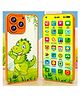 VGRASSP Rechargeable 24 Modes Educational Phone Toy For Kids With English And Hindi Rhymes, Stories, Alphabets And Number - Educational Dinosaur Theme Dummy Mobile Toy With Voice Recorder - Multicolor