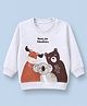 Doodle Poodle Single Jersey 100% Cotton Knit Sweatshirt with Full Sleeves and Animal Print - White