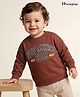 Honeyhap Premium 100% Cotton LooperTerry Heavy Gauge Fabric Knit Sweatshirt with Full Sleeves and New Mexico 1959 West Text Print - Brown