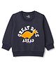 Doodle Poodle 100% Cotton Knit Sweatshirt with Full Sleeves and Dinosaur & Text Print - Black