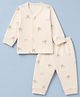 Zero Male Full Sleeves Interlock Pyjama Sets Cream S (1-3m)