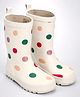 Little Surprise Box Polka Dots Designed Slip On Gumboots - White