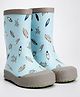 Little Surprise Box Beach Theme Designed Slip On Gumboots - Grey