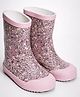 Little Surprise Box Floral Designed Slip On Gumboots - Pink