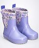 Little Surprise Box Floral Designed Slip On Gumboots - Purple