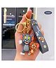Puchku Tom Jerry -Themed Keychain with Sticky Hooks, Accessories for Bag pack, Purse, Cute Silicone Keyrings for Kids and Adults, (Pack of 1, Multicolor)