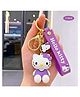 Puchku Kitty -Themed Keychain with Sticky Hooks, Accessories for Bag pack, Purse, Cute Silicone Keyrings for Kids and Adults, (Pack of 1, Purple)