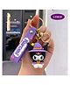 Puchku Kuromi -Themed Keychain with Sticky Hooks, Accessories for Bag pack, Purse, Cute Silicone Keyrings for Kids and Adults, (Pack of 1, Purple)