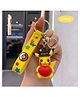 Puchku Pikachu -Themed Keychain with Sticky Hooks, Accessories for Bag pack, Purse, Cute Silicone Keyrings for Kids and Adults, (Pack of 1, Yellow)