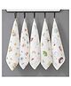 Puchku Premium 6 Layered Ultra Soft Muslin Cotton Washcloths Pack of 4 - (Colour & Print May Vary)