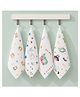 Puchku Premium 6 Layered Ultra Soft Muslin Cotton Baby Washcloths Pack of 4 - (Colour & Print May Vary)