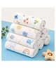 Puchku Premium 6 Layered Ultra Soft Muslin Cotton Wash Cloths / Napkin - Pack of 4 (Colour & Print May Vary)