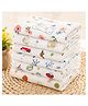 Puchku Premium 6 Layer Ultra Soft Muslin Cotton Wash Cloth / Napkin - Pack of 4 (Colour & Print May Vary)