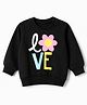 Doodle Poodle 100% Cotton Single Jersey Knit Sweatshirt with Full Sleeves and Love Text Print - Black