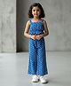 M'andy Woven Sleeveless Polka Dots Printed Coordinating Top & Pants Set - Blue