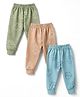 Simply Interlock Knit Full Length Lounge Pant With Animal Earth & Robot Print Pack of 3 - Olive Green Pink Blue