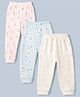 Simply Interlock Knit Full Length Lounge Pant With Animal Print & Space Theme Print Pack of 3 - Pink Blue