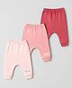 Simply Interlock Knit Full Length Solid Diaper Leggings Pack of 3 - Pink Red Light Pink