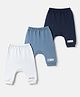 Simply Interlock Knit Full Length Solid Diaper Leggings Pack of 3 - Blue Black Light Blue