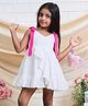 PinkCow Cotton Woven Sleeveless Solid Tie Up Detailed Overlap Dress - White