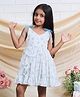 PinkCow Cotton Woven Sleeveless Floral Printed Dress - White