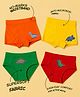 THE COVER UP PROJECT Modal Knit Pack Of 4 Dinosaurs Printed Briefs & Boxers - Orange Yellow Green & Red