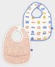 Mi Arcus 100% Cotton with TPU Lamination Printed with Crumb Catcher Feeding Bib Pack of 2- Multicolor