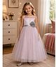 Toy Balloon Kids Satin Mesh Sleeveless Sequin Embellished Floral Applique Detailed Gown - Baby Pink