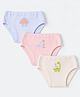 Simply Single Jersey Knit Dino Printed Panties Pack Of 3 - Pink Light Blue & Cream