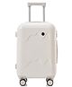20 Inch Carry-On Trolley Luggage Bag - White| USB Charging Port| Cup Holder| Combination Lock| Spacious Travel Suitcase