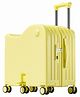 Kids Ride-On Trolley Luggage Bag 20 Inch | 6-Wheel Scoot-Case| Polycarbonate Shell| 40L Storage| Foldable Footrest| Phone Holder & Bag Hooks| Number Lock| Kids Travel Suitcase - Yellow