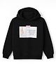 Primo Gino Cotton Fleece Knit Oversized Hoodie with Full Sleeves and Text Print At Front & Back - Black
