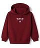 Primo Gino Cotton Knit Oversized Hoodies with Full Sleeves and Own Your Story Text Print - Maroon