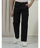 CRIMSOUNE CLUB Cotton Woven Solid Cargo Pants - Black