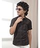 CRIMSOUNE CLUB Cotton Woven Half Sleeves Checked Shirt - Dark Wine
