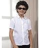 CRIMSOUNE CLUB Lyocell Woven Half Sleeves Solid Shirt - White