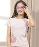 CRIMSOUNE CLUB Cotton Woven Half Sleeves From Roots to Ritual Text Printed Tee - Pink
