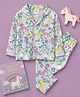 Fancy Fluff Pure Cotton Woven Full Sleeves Floral & Unicorns Printed Coordinating Shirt & Pajama Night Suit - Multi Colour