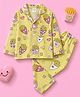 Fancy Fluff Pure Cotton Woven Full Sleeves Fries Printed Coordinated Shirt & Pajama Night Suit - Yellow