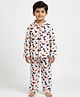 House of Raavi Cotton Woven Full Sleeves Dinosaurs Printed Coordinating Shirt & Pajama Night Suit - White